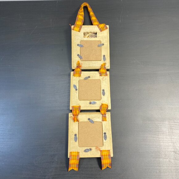 Triple Wooden Picture Frame, Wall Hanging Mirror Frame, Three Vertical Photo Fra - Picture 8 of 10